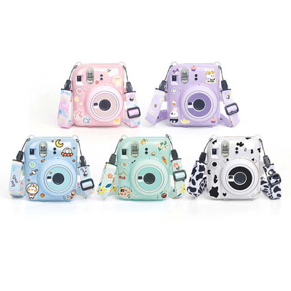 Fujifilm Instax Mini 12 -kameran läpinäkyvä suojakotelo, vaaleanpunainen