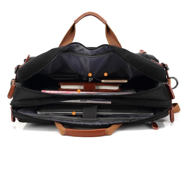 17,3 tommers konvertibel ryggsekk laptopveske briefcase svart