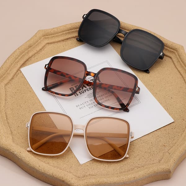 Oversized firkantede solbriller til kvinder[qb] Brown