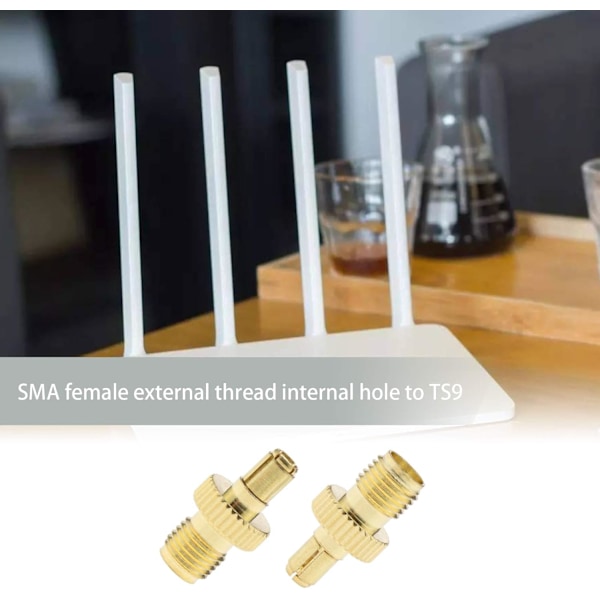 2-pakke SMA hunn til TS9 hann RF-adapter Gullbelagt koaksial