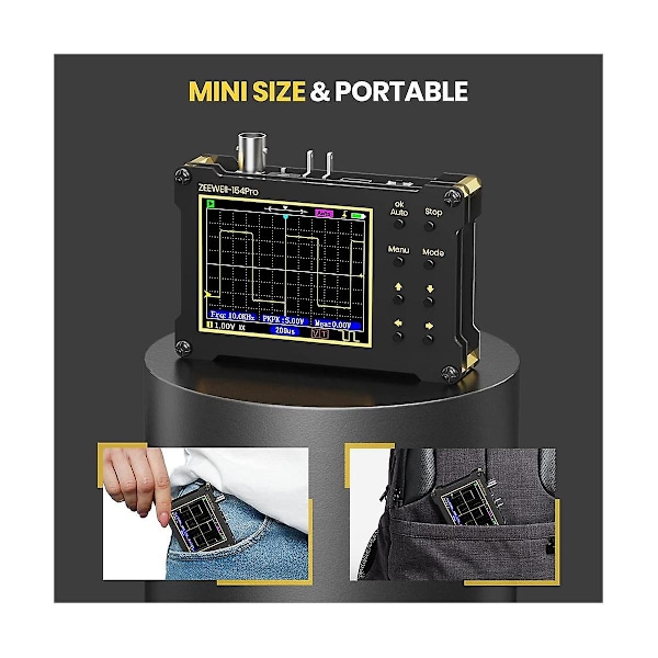 Digital oscilloskop, 14-typ mätning, 40msa/s samplingshastighet, 18mhz bandbredd, 2,4-tums LCD-skärm med 10x,