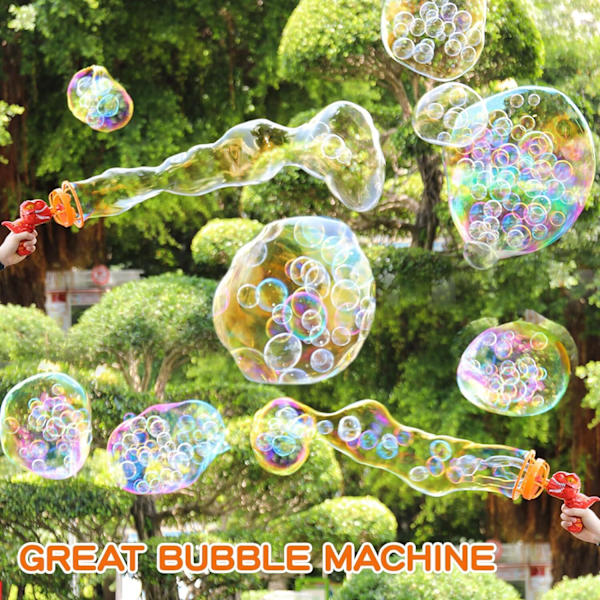 Bubbelpistol Bubbelmaskin Dinosaurie Bubbelblåsare Leksak för Barn och Småbarn EDIT