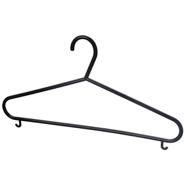 Plastgalgar - 10-pack robusta klädhängare platsbesparande galgar med slipsstänger och klämmor, 37 cm breda, svarta