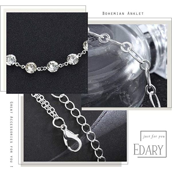 Enkel Crystal Ankel Silver Ankel Armband Mode Ankel Accessoar