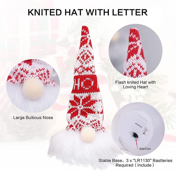 Tomte Juldekorationer 4-pack Handgjorda Svenska Tomtar med Ljus