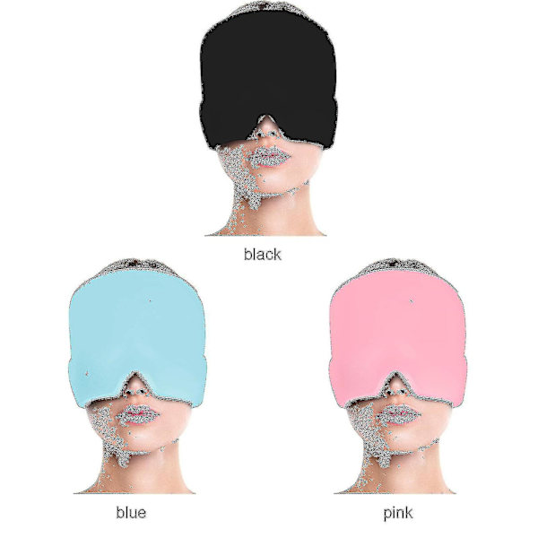 Migrænehat tilpasning gel is hovedpine migræne lindring hat, kold terapi migræne lindring cap, behagelig strækbar ispose øjenmaske Pink