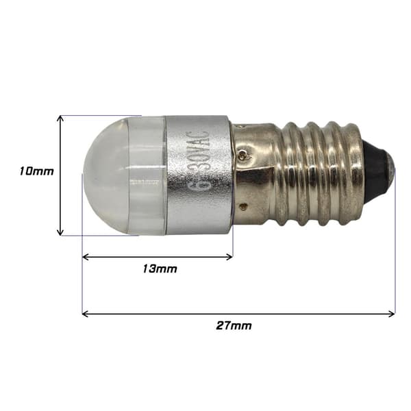 4 stk. E10 LED pærer 6-30V CREE til lommelygter{BT}
