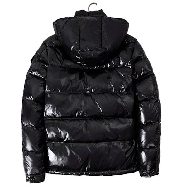 Herre Vinter Kort Blank Stå Krave Vandtæt Hætte Dunjakke Sort Sort black XL