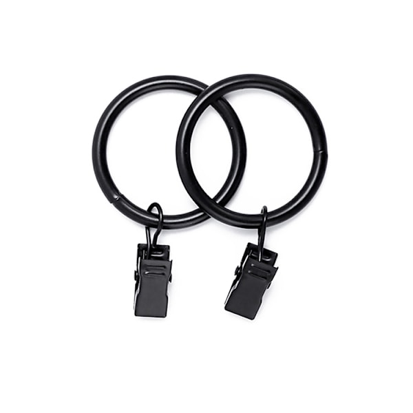 Sæt med 20 Gardin Klipsringe 3,0 mm x 25 mm, Sort S