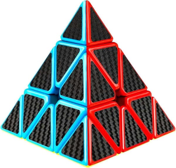 JUSCH Pyramidekube, karbonfiberpyramide 3x3 speed cube trekant kube puslespill A113-15