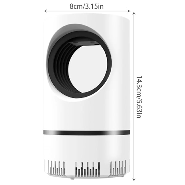 Elektrisk myggfelle for innendørs bruk, myggdreperlampe med USB-strøm og adapter, 1 stk