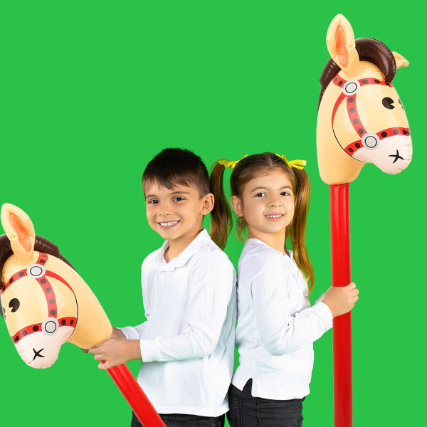 Bitar 40 tums uppblåsbar hästpinne Cowboy Cowgirl hästhuvud pinne ponny pinne ballong för jul Födelsedag temafester Heminredning