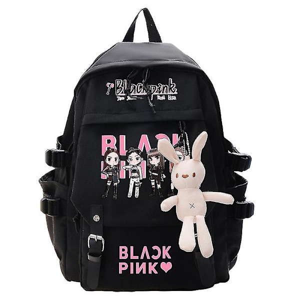 Svartrosa Ryggsekk Laptop Bag Skole Bag Bok Bag style 4