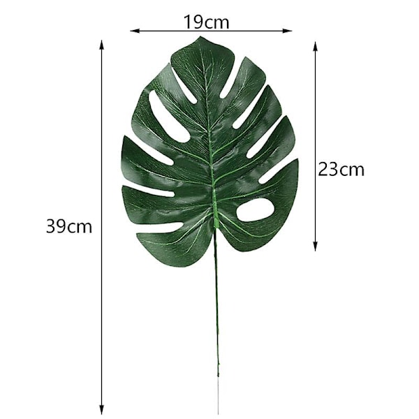 24 st tropiska växter, palmblad, konstgjorda palmblad, falska blad, hawaiianska sköldpaddsblad