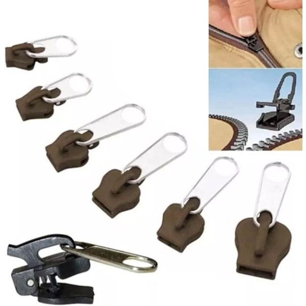 Fix Zip Puller, 12PC Zip Slider Reparation Instant Kit, 3 Storlekar Ersättning