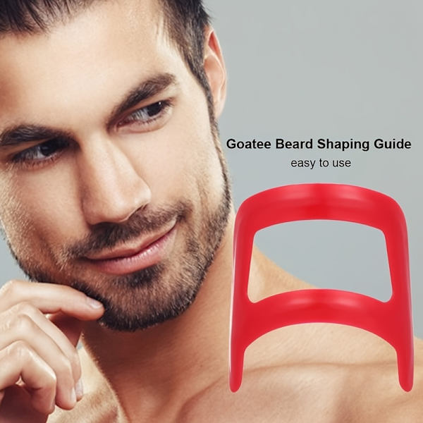 Goatee skäggformare rakningsmall formning och kantverktyg för goatee trimning lineup grooming verktyg Red