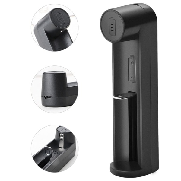 USB-port Li-ion batterilader til 21700/20700/26650/18650/18490 3.7V batteri