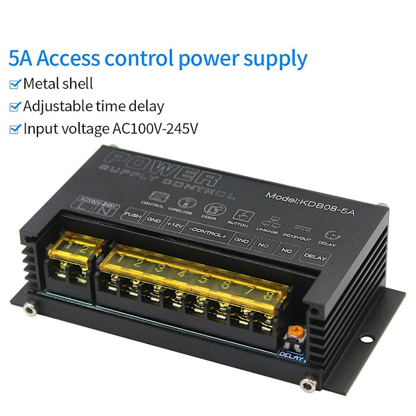 12v relekytkin virtalähde sähköiseen kulunvalvontajärjestelmään Push Com Gnd 5a 100-245v jännite