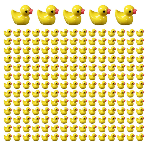 100/200 stk. Mini Gummiande Miniature Resin Ande Gule Tiny D 100pcs yellow 100pcs