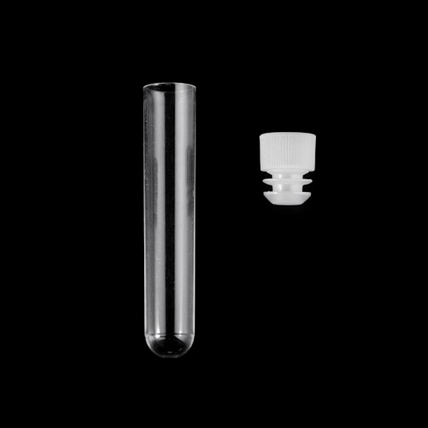 Miljøvenlige transparente reagensglas med låg 12x60 mm flaske opbevaringsbeholder reagensglas til laboratorium college 10 stk.