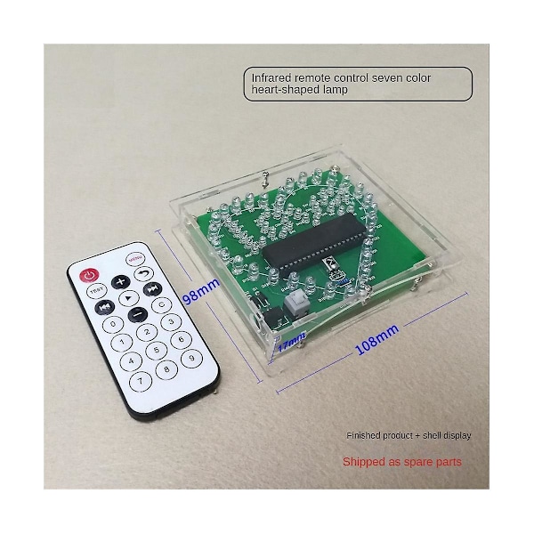 DIY Elektronisk Sæt Farverig LED Flash Kærlighed Hjerte DIY Fjernbetjening Lodning Projekt Sæt 's Gave W