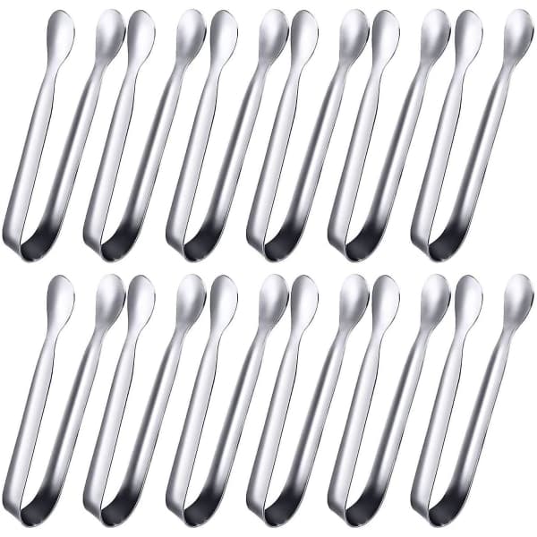 12-pack mini tänger Socker tänger Istänger Små serveringstänger i rostfritt stål