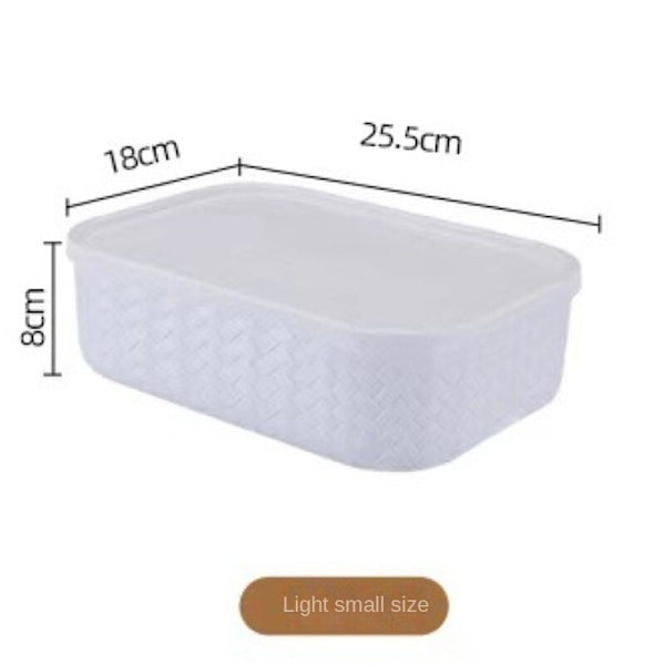 Liten oppbevaringsboks i imitert rotting, oppbevaringsboks for klær, Hvit White 25.5*18*8cm