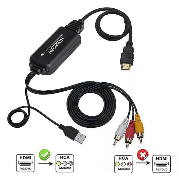 Hdmi till Rca-omvandlare Adapter 1080p Hdmi till Av 3rca Cvbs Komposit Video Audio