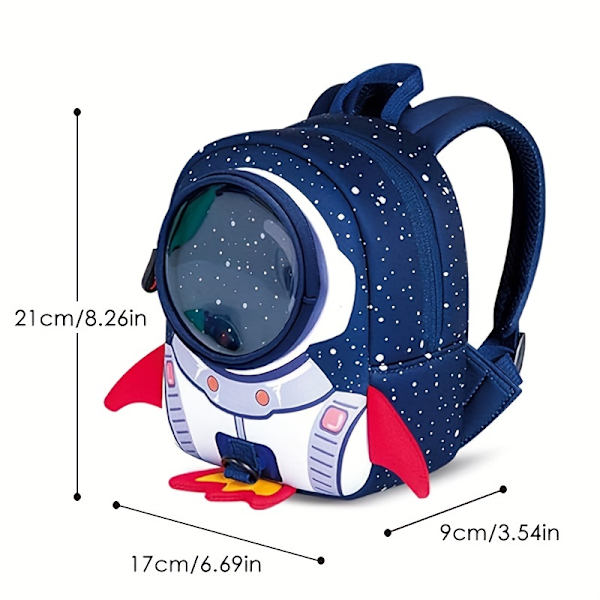 1 st barns polyester pendlarryggsäck, med säkerhetskoppel, anti-förlorad ryggsäck Purple Small Rocket Backpack