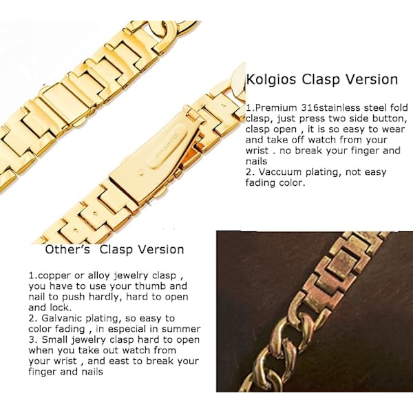 38/40/41mm 42/44/45mm Kvinners Gull Klassisk Kjede Smartklokke Armbånd Kompatibel med Apple Watch Serie Armbånd 9/8/7/SE/6/5 Elegant Erstatningsreim GULL GOLD 38/40/41MM