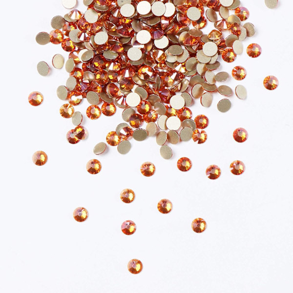 1440 st Lim-Fixerade Kristall Flatback Rhinestone Glaspärlor för Nagelkonst Hantverksdekorationer Kläder Skor Amber[qb] Amber 1440pcs