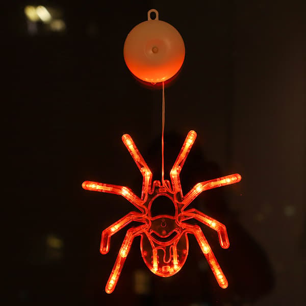 Halloween Sugkoppsljusslinga, Pumpa Häxa Fladdermus Spindel Spöke Orange Glöd Ghost face