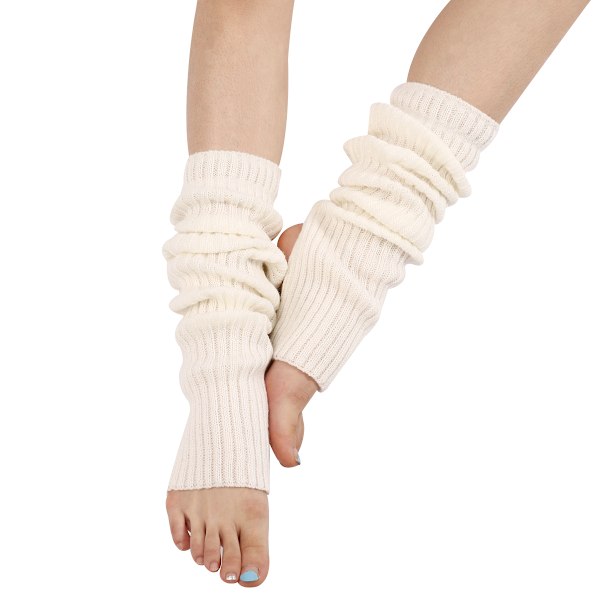 Ballet Leg Warmers Ribbed Leg Warmers White