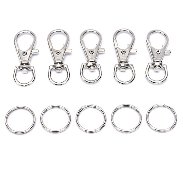 50 st metall snäpplåskrok med nyckelring DIY