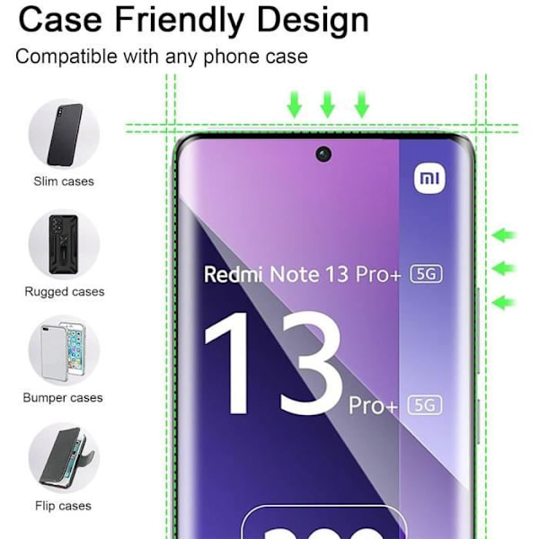 Härdat glas för Xiaomi Redmi Note 13 Pro Plus 5G - Note 13 Pro+ 5G tunt reptåligt skärmskydd
