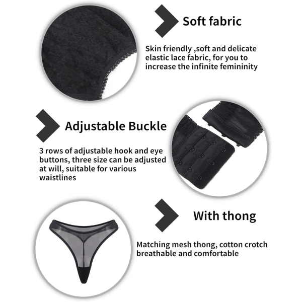 Dambälte Spets Strumpeband Bälte Underkläder Set(inga strumpor)