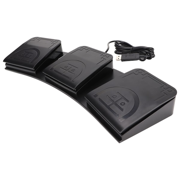 USB Fodpedal 3-knaps Multifunktion Ergonomisk Følsom Holdbar USB Fodpedal til Spil Medier Instrument