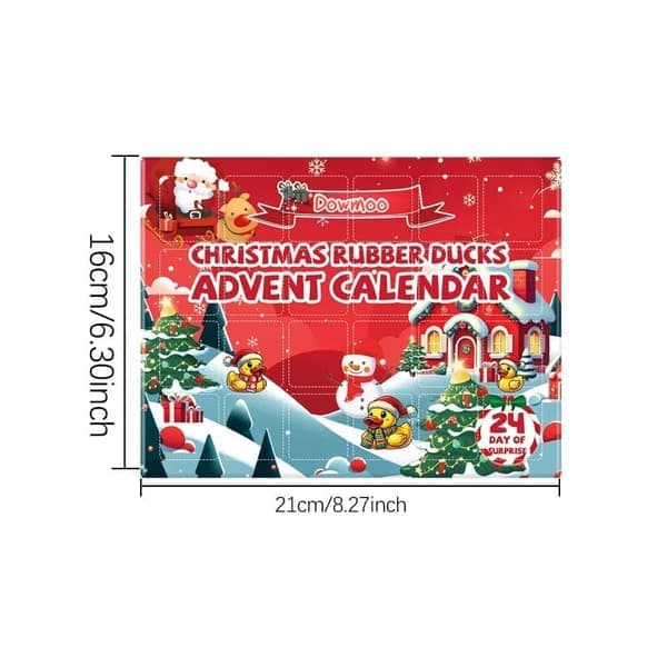 Børne Julekalender 2025, 24 Gummiænder Legetøj Julekalender Nedtælling Julegave