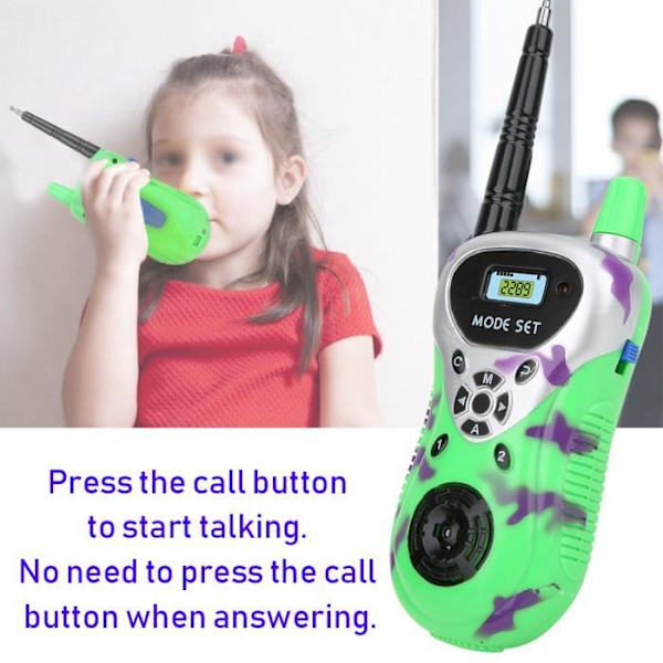 CEN Set med 2 Mini Walkie-Talkies för barn Grön