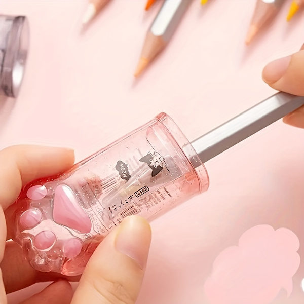 1 kpl Kissan tassu -kynän teroitin - Kannettava ja esteettinen meikki- ja kauneustarvike aikuisille Gray Cat Claw Pencil Planer