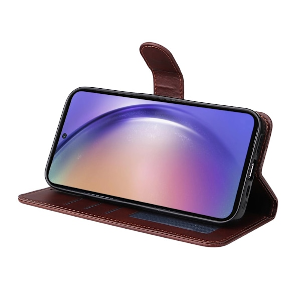 SKALO Samsung A55 5G PU Läder Plånboksfodral - Fler Färger Brown Brown