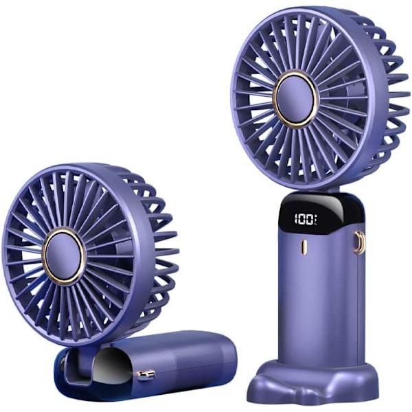 Portable Mini Handheld Fan Personal: 4000mah Rechargeable Small Handheld Cooling Fan Blows Cold Air, Purple