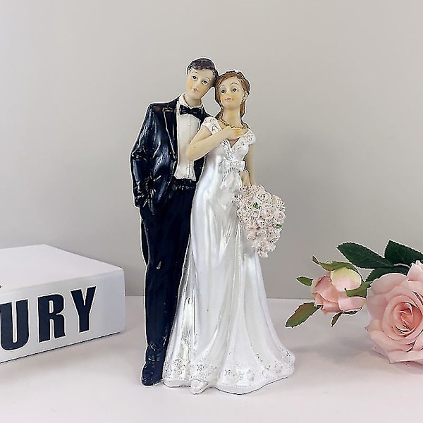 Bryllup Brudgom Harpiks Ornament Statue Kake Topper Bryllupsdekorasjon Sta style 4