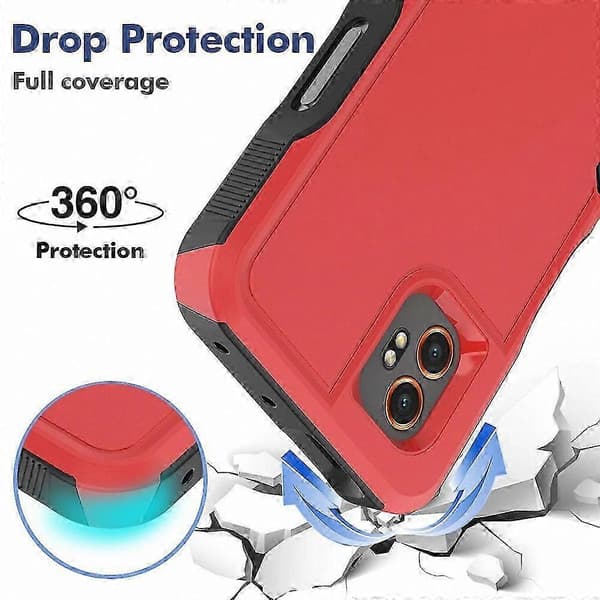 Galaxy XCover7 Pro Deksel 2-i-1 PC + TPU Støtsikkert Telefondeksel Red