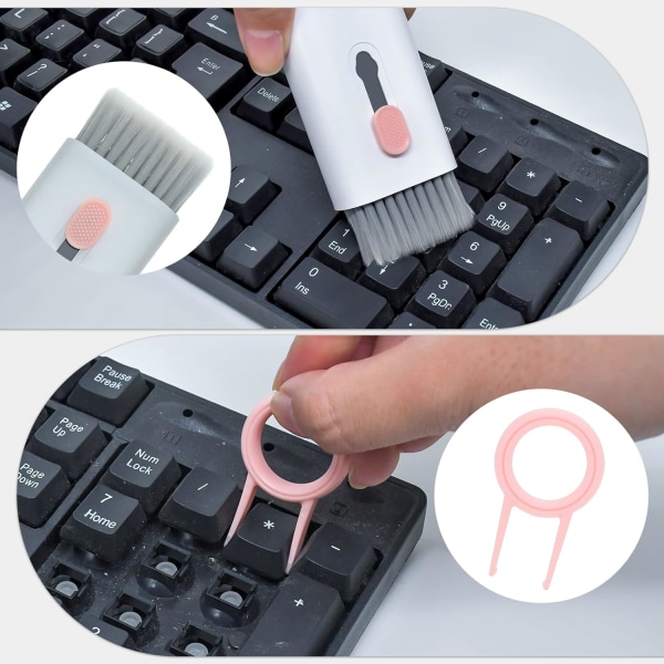 Tastatur rengøringsbørste 7-i-1 bærbar rengøringssæt opgradering multifunktionel