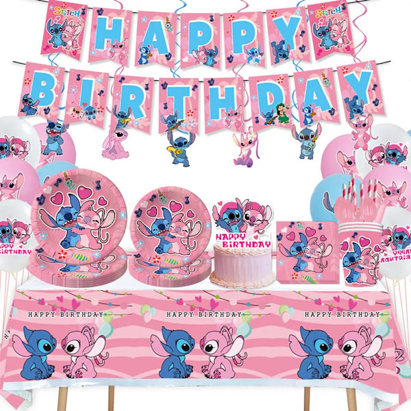 Stitch Angel syntymäpäiväjuhlat koristetarvikkeet