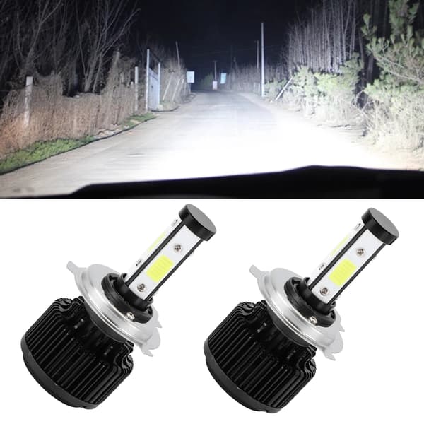 2 stk LED Hodelykter X6-COB H4 6500K 50W Bil Lampe Reservedel 9~32V