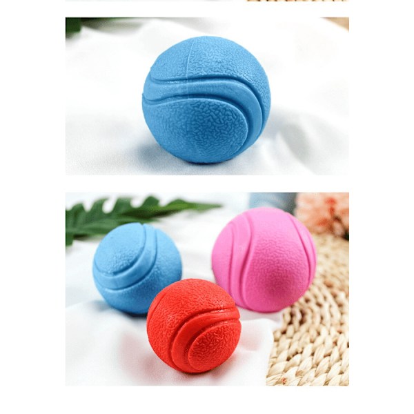 Hållbar gummileksak för hundar för lek och träning utomhus - studsig och tugg-resistent boll pink 2.36in (6cm)