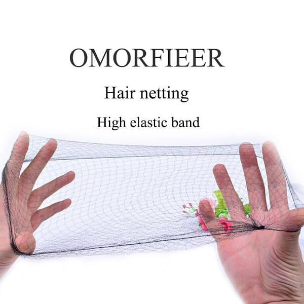 Hårnet til knolde Net til balletpiger Hårnet til paryk 20 stk. 30 cm Sort