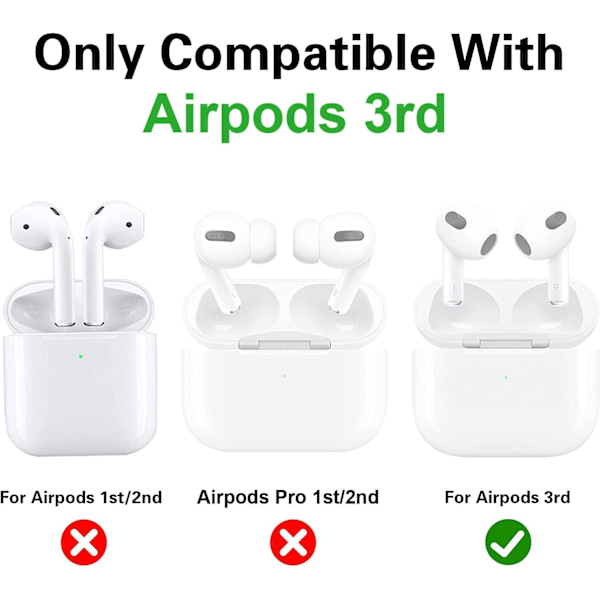 Yhteensopiva AirPods 3. sukupolven kotelon kanssa (AirPods 3 -kotelo), söpöt hauskat sarjakuvakuviot silikonissa, suojaava kotelo